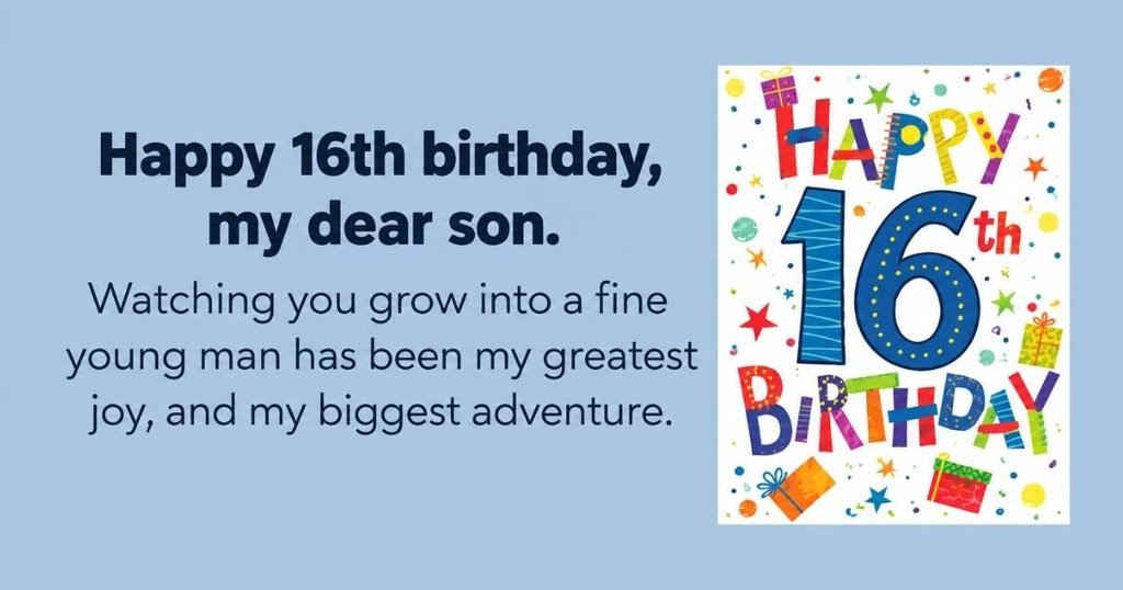 Happy 16th Birthday Wishes for Son
